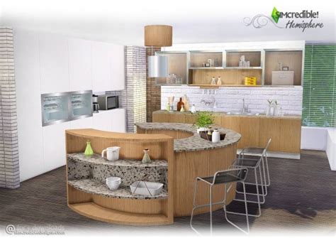 Simcredible Designs Hemisphere Kitchen • Sims 4 Downloads