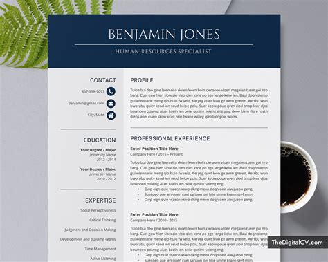 Don't lie or exaggerate on your cv or job application. Professional CV Template for Job Application, Curriculum Vitae, Simple and Basic Resume Template ...