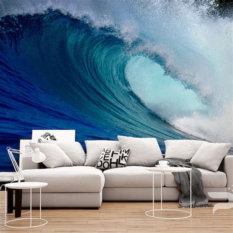Ocean Wave Sunset Large Wall Mural Self Adhesive Vinyl Etsy