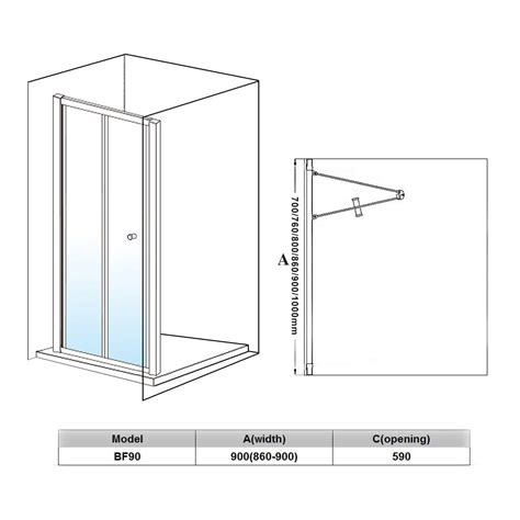 elegant bifold shower enclosure reversible folding glass inwards opening and space saving design
