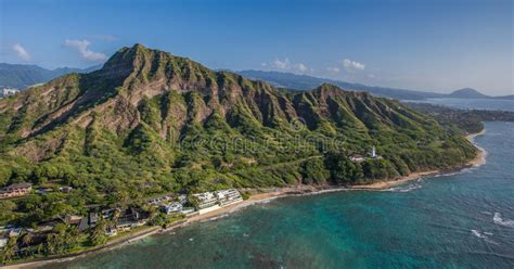 Aerial View Diamond Head Crater Honolulu Hawaii Stock Image Image Of
