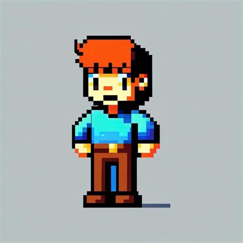 Premium Ai Image Cute Boy With Pixel Art Cartoon Vector