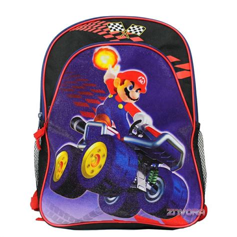 Super Mario Cart 16 Large Backpack School Book Bag Large Backpack