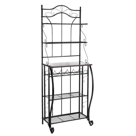 Microwave oven rack storage stand holder kitchen counter organizer metal shelf. 5-Tier Metal Kitchen Rack Metal Kitchen Bakers Decoration ...