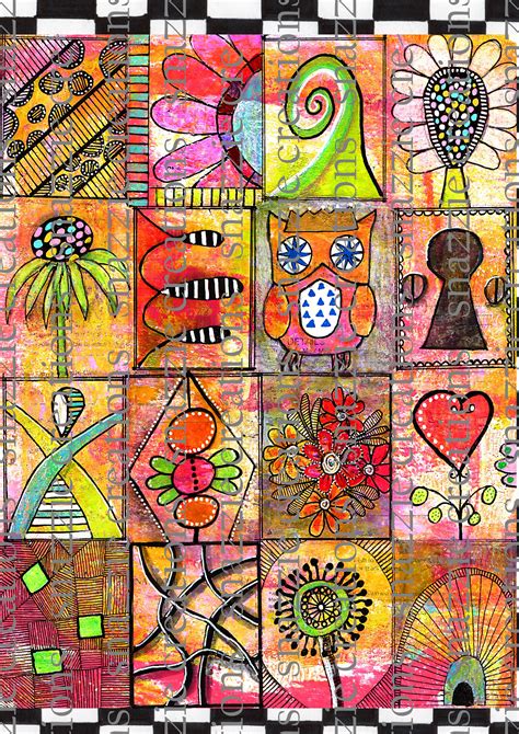 Collage Sheet Scanned From My Mixed Media Artwork Great For All Art