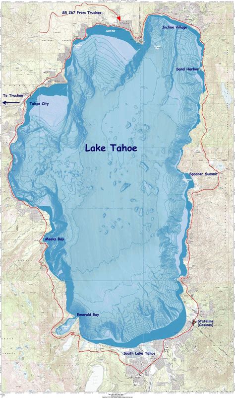 Lake Tahoe Topographic Maps