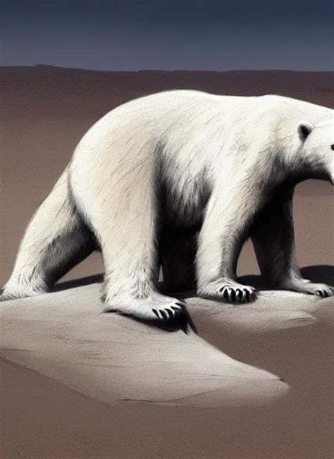 Dying Polar Bear On A Desert By Greg Rutkowski Stable Diffusion