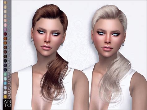 The Sims Resource Chloe Hair By Anto Sims 4 Hairs