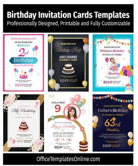 6 Free Birthday Invitation Card Templates In Ms Word
