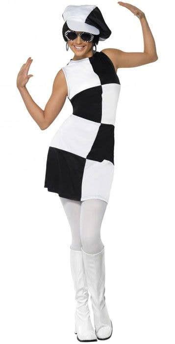 Black And White Short Go Go Dance Womens Costume Womens 60s Costume
