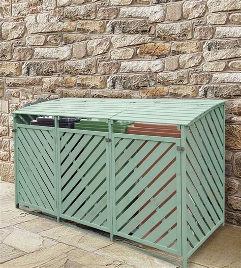 Triple Wheelie Bin Storage Green Uk Garden And Outdoors