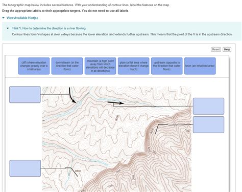 Solved The Topographic Map Below Includes Several Features With Your Course Hero