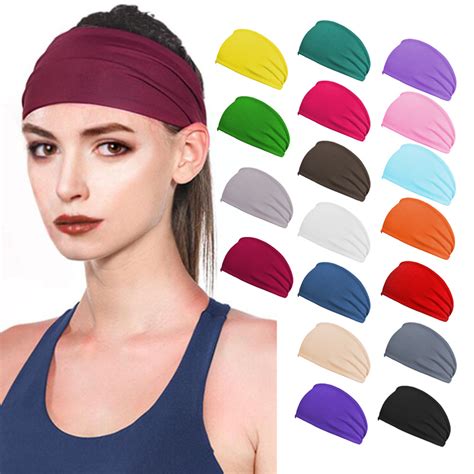 New Sports Headband Women Men Yoga Sweatband Solid Color Elastic Hair