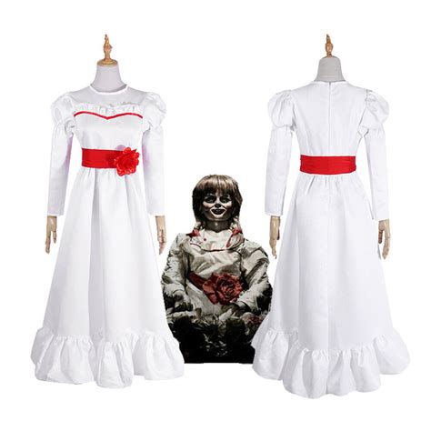 Annabelle Creation Halloween Horror Doll White Dress Cosplay Costume