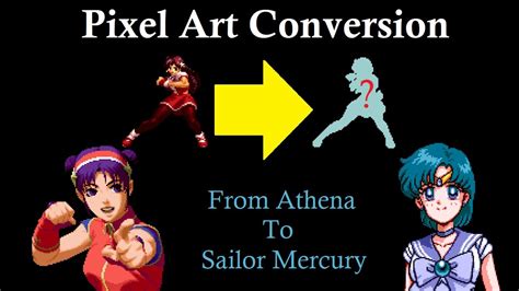 Pixel Art Time Lapse Conversion From Athena Kof To Sailor Mercury Tetsu