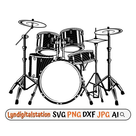 Drum Set Svg Drum Clipart Percussion Instrument Cut File Etsy Canada