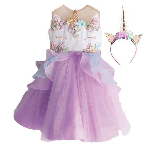 Beautiful Unicorn Tutu And Flowers Dress For Baby And Toddlers Birthday