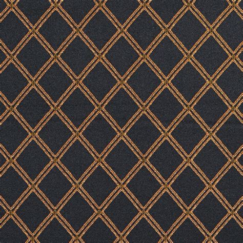 Onyx Black And Gold Classic Decorative Diamond Mesh Damask Upholstery