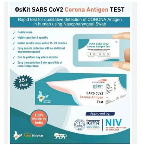 Oscar Covid 19 Rapid Antigen Test Kit Icmr Approved At Rs 750kit