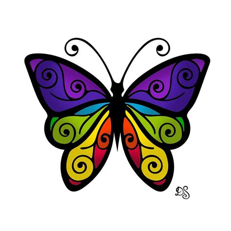 Rainbow Butterfly Digital Art By Dannii Scully Designs Pixels