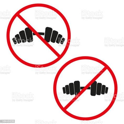 No Gym Prohibition Sign For Quarantine Public Access Restriction Vector