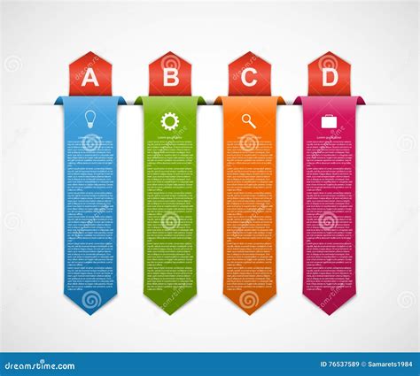 Abstract Ribbons Infographics Design Template Stock Vector