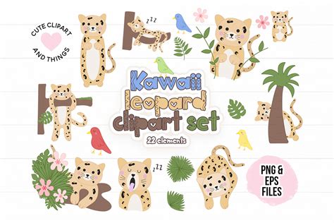 Kawaii Leopard Clipart Set On Behance