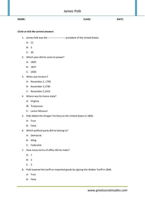An attractively set out worksheet that explains and tests the skill of putting words into alphabetical order. James Polk facts, James Polk, super teacher worksheets ...