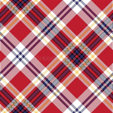 Red Plaid Seamless Fabric Texture Stock Vector Illustration Of