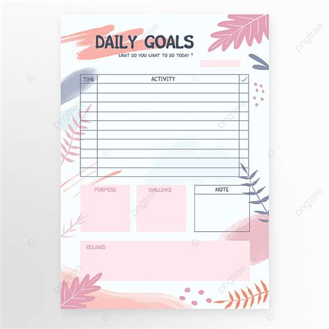 Cute Daily Schedule Template Template Download On Pngtree