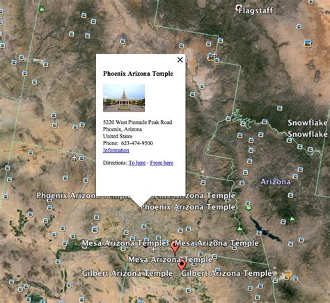 Lds Temples In Arizona Map