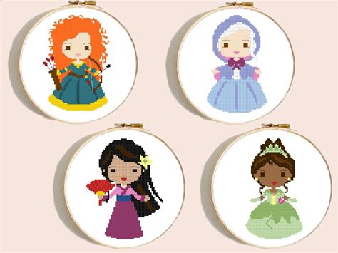 Baby disney canvas patterns cross stitching embroidery stitch disney alice in wonderland cross stitch pixel art needlepoint patterns disney sleeping beauty fairy tale princess 386 modern cross stitch | etsy. Set 4 Disney princess easy modern cross stitch pattern ...