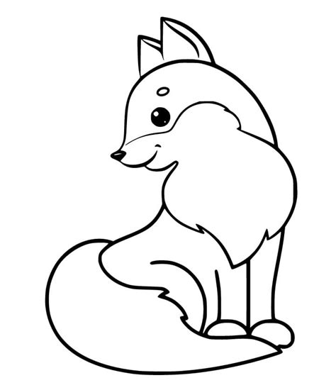 Animated Cute Fox Coloring Page