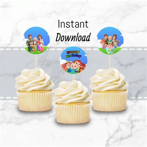 Cocomelon Cupcake Toppers Instant Download Etsy In 2022
