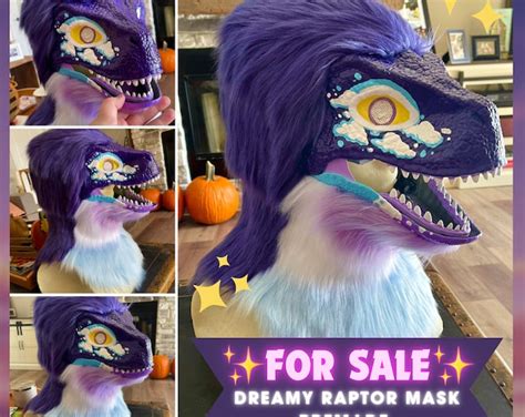 Dreamy Raptor Mask Fursuit Premade Etsy