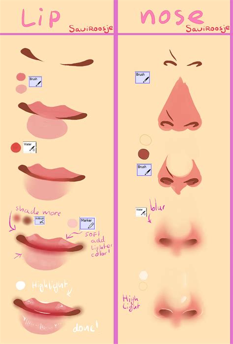 how to draw anime nose