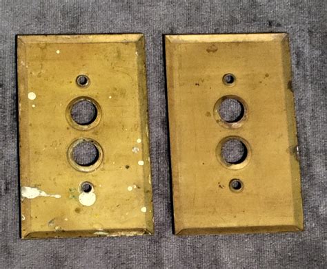 Antique Solid Brass 1 Gang Push Button Light Switch Wall Plate Cover