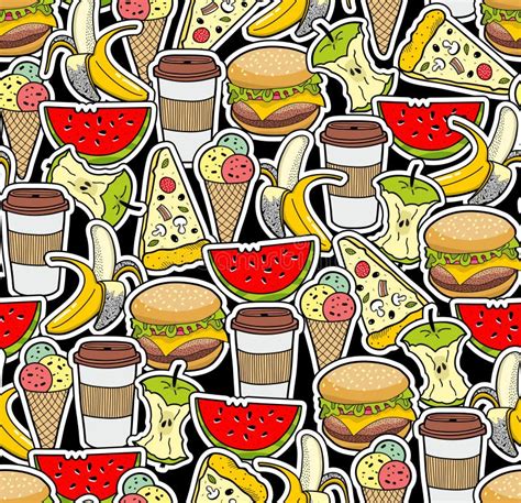 Seamless Food Pattern Stock Vector Illustration Of Design 108632803