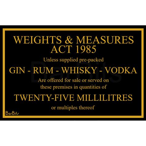 25ml Weights And Measures Act Law Sign Uk
