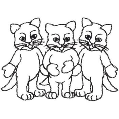 Download Animals Embroidery Design: Three Little Kittens Outline ...