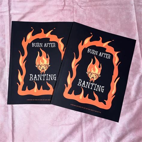 Burn After Ranting Burn Bookrant Journal Etsy