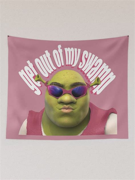 pink shrek get out of my swamp wall tapestry memes shrek wall hanging shrek is love shrek is