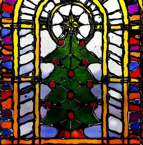 Stained Glass Christmas Tree Free Stock Photo Public Domain Pictures