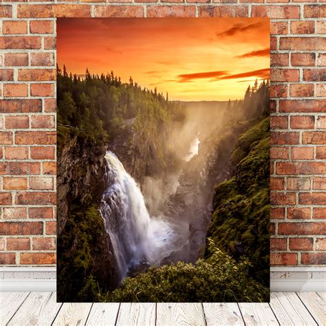 Sunset Waterfall Legendary Wall Art