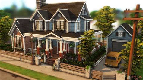 Base Game Suburban House No Cc The Sims 4 Speed Build Sims House