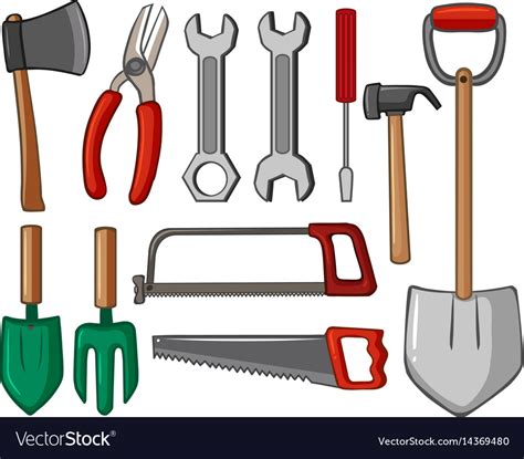 Different Types Hand Tools Royalty Free Vector Image