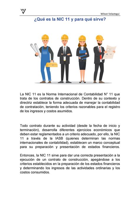 Qué Es La Nic 11 Y Para Qué Sirve Wilson Velastegui ¿qué Es La Nic 11