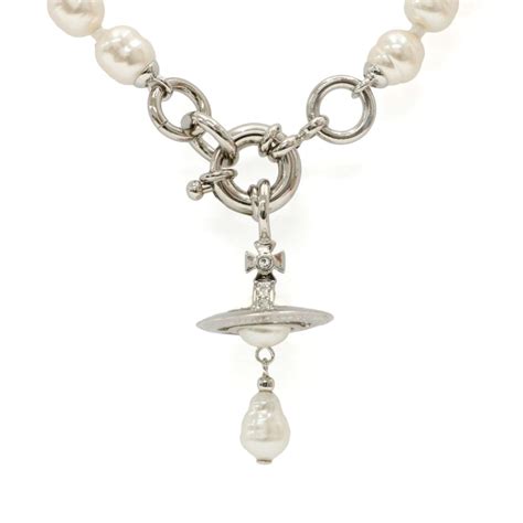 Vivienne Westwood Aleksa Pearl Necklace Silver Womens From Pilot Uk