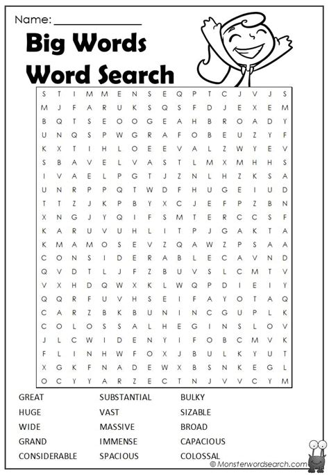 Big Words Word Search