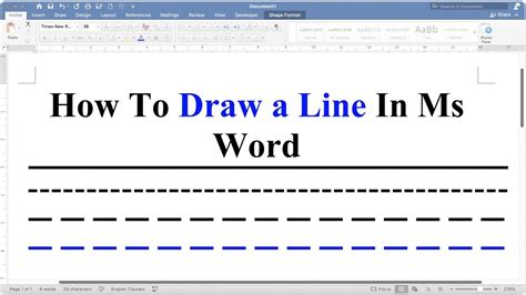 How To Draw Line In Word Youtube